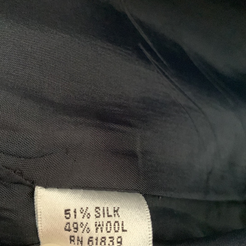 Teri Jon Rickie Freeman Navy Sleeveless Scoop Neck Silk Wool Evening Gown 12 - Picture 11 of 11